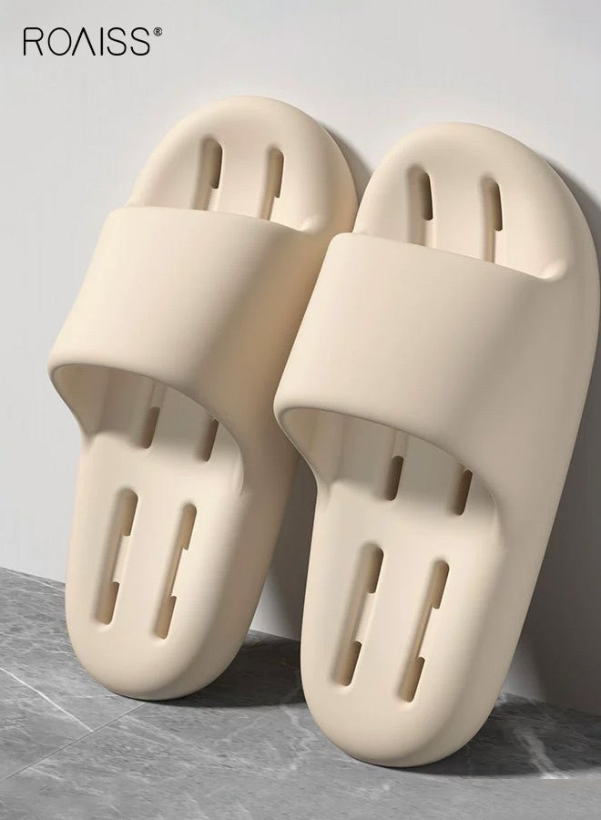 roaiss Unisex Lightweight Comfortable Breathable Bathroom Slippers Indoor Slippers with Thick Soles Non-slip Wear-Resistant Hollowed-Out Design Quick-Drying Perfect for Showering - Image 1