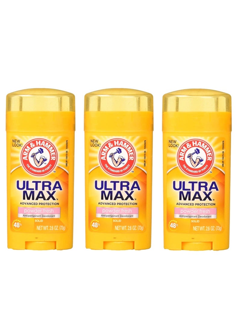 Arm & Hammer Arm & Hammer Ultramax Invisible Solid Powder Fresh Antiperspirant & Deodorant-2.6 oz , 3 Pack  - Image 1