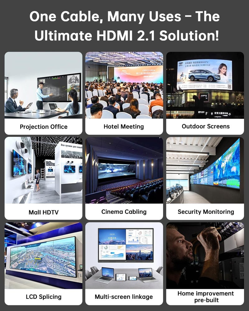 YSerendept 8K HDMI Cable Fiber Optic CL3 Rated(16.4ft),48Gbps Long HDMI 2.1 Cable[8K@60Hz,4K@120Hz] with Lock Connector,Compatible with TVs,Displays,Desktop,Laptops,Projectors,Gaming Consoles - Image 5
