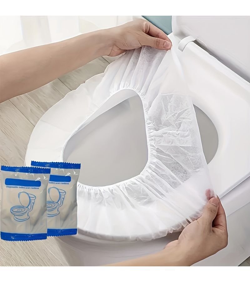 White Disposable Toilet Seat Covers 20pcs Travel Portable Hygiene Essentials - Image 4