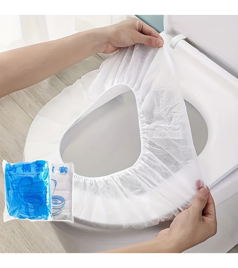 White Disposable Toilet Seat Covers 20pcs Travel Portable Hygiene Essentials - Image 1