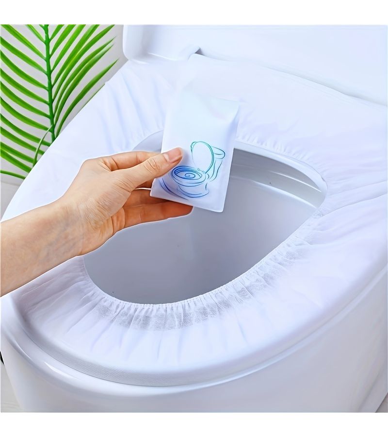 White Disposable Toilet Seat Covers 20pcs Travel Portable Hygiene Essentials - Image 2