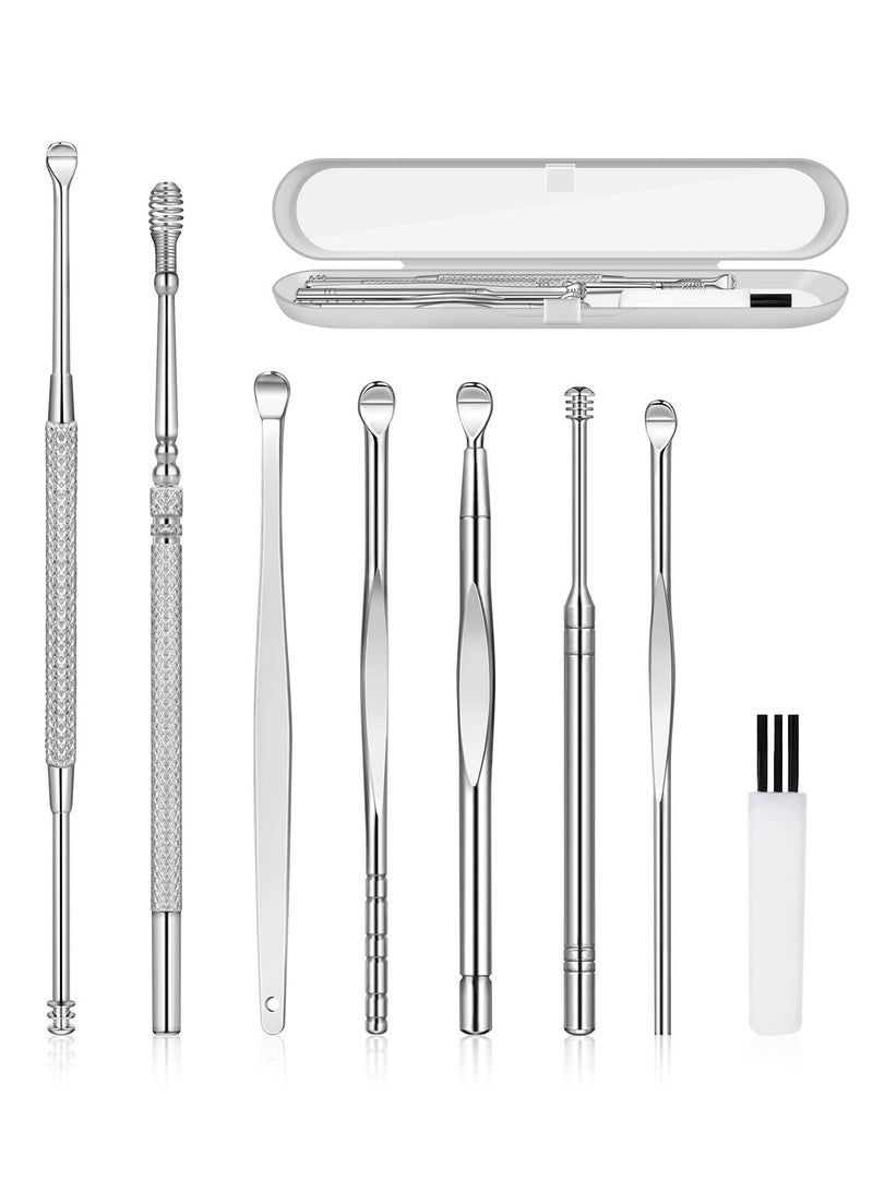 Y&D Ear Pick Wax Removal Kit, 8Pcs Cleansing Set, Curette Remover Tools with a Cleaning Brush and Storage Box  - Image 1