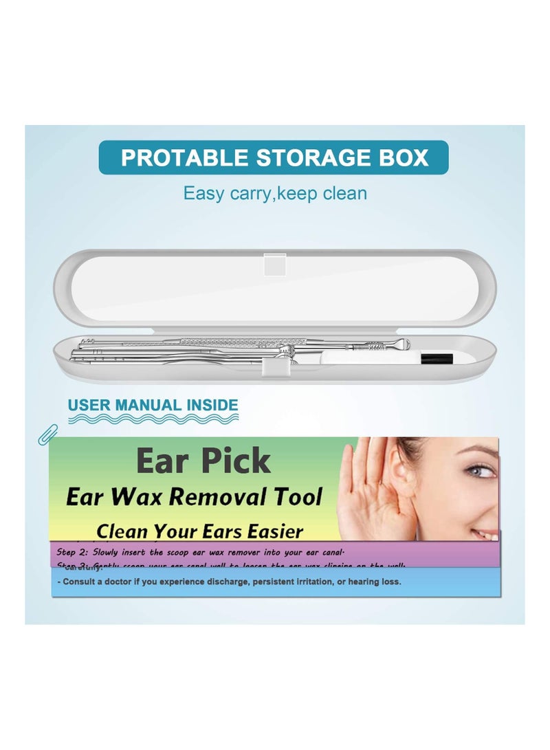 Y&D Ear Pick Wax Removal Kit, 8Pcs Cleansing Set, Curette Remover Tools with a Cleaning Brush and Storage Box  - Image 5