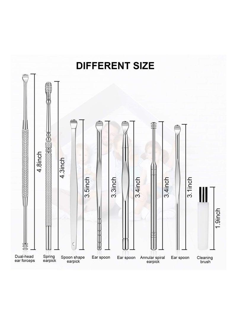 Y&D Ear Pick Wax Removal Kit, 8Pcs Cleansing Set, Curette Remover Tools with a Cleaning Brush and Storage Box  - Image 2