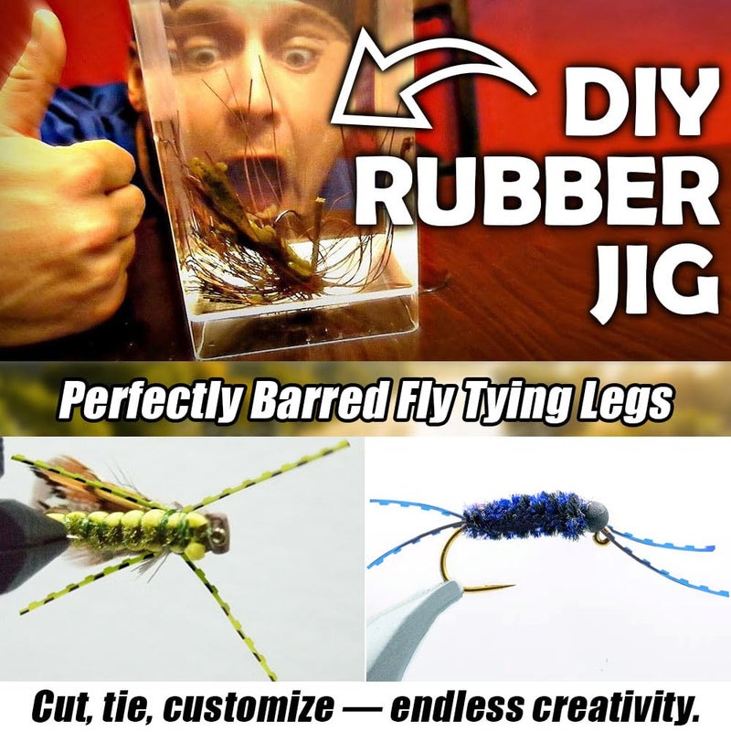 LURELINK Rubber-Legs-Fly-Tying-Materials-12-Colors-Silicone-Legs-for-Fly-Tying-Flies & Jigs Trout Bass Panfish Lure Making Supplies Kit (12 Advanced Embossed Set) - Image 4