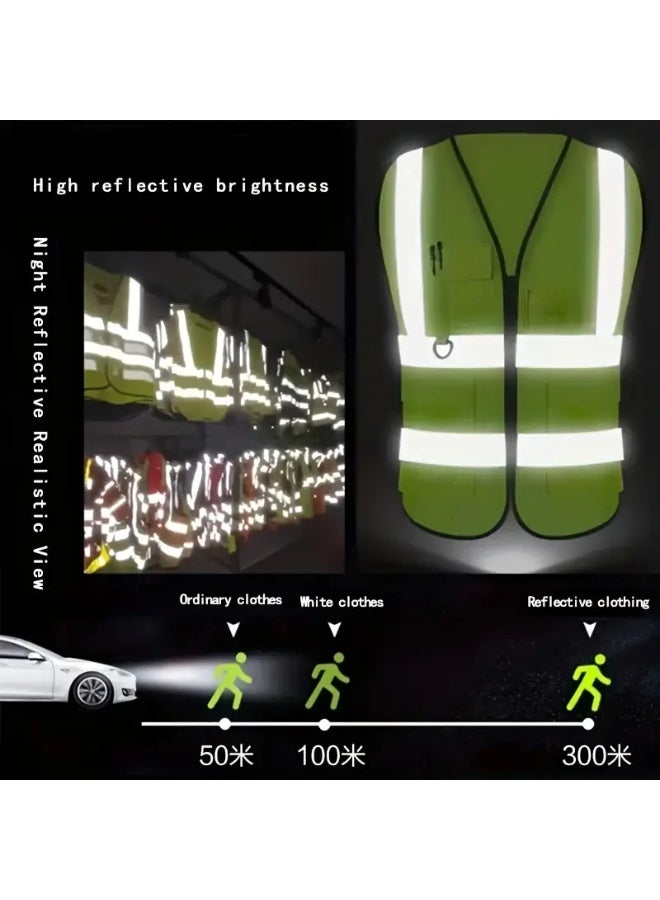 cartogivz High-Visibility Reflective Safety Vest with Pocket - Durable Polyester, Ideal for Security & Labor Protection - Security Jacket  - Image 4