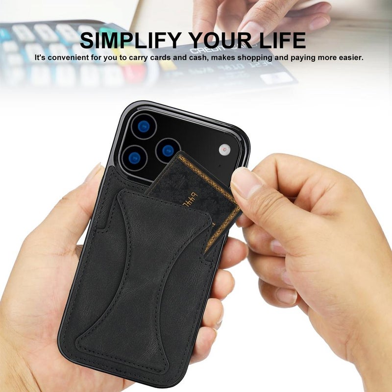 erorex For iPhone 17 Pro Max Ultra-thin Shockproof Phone Protective Case with Holder(Black) - Image 5