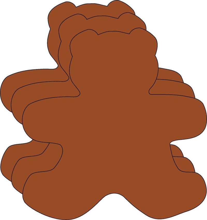 SHAPES ETC. 31Pcs Teddy Bear Single Color Cut-Outs 5.5in, Brown Construction Paper Shapes, Bulletin Board Decorations, DIY Crafts, Brown Bear, Wall Cutouts, Made in USA - Image 1