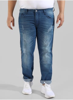 Instafab Plus Men's Classic Blue Medium-Washed Regular Fit Denim Jeans  - Image 2