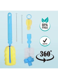 BuddsBuddy 5 In 1 Ultima Baby Feeding Bottle Nipple Straw Brush Cleaner Bb7225 (Blue)  - Image 4