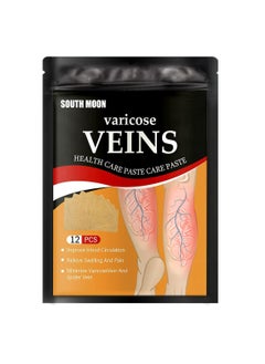 SOUTH MOON 12 Pieces Varicose Veins Patches Relief Phlebitis Angiitis 100% Natural Ingredients Added Eliminate the Appearance of Varicose Veins Vein Inflammation Treatment For Men & Women  - Image 1