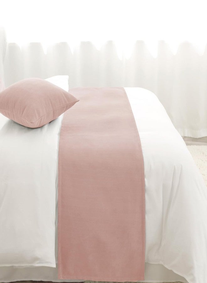 AMBERIS Bed Runner Single Layer Chenille Coral Pink, Modern Style Bed Scarves for Home Hotel Decorations (Pillowcases Sold Separately) - Image 2