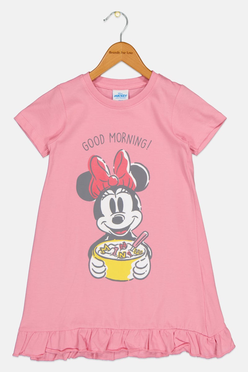 Disney Toddlers Girl Mickey And Friends Graphic Print Sleepwear Dress, Pink - Image 1