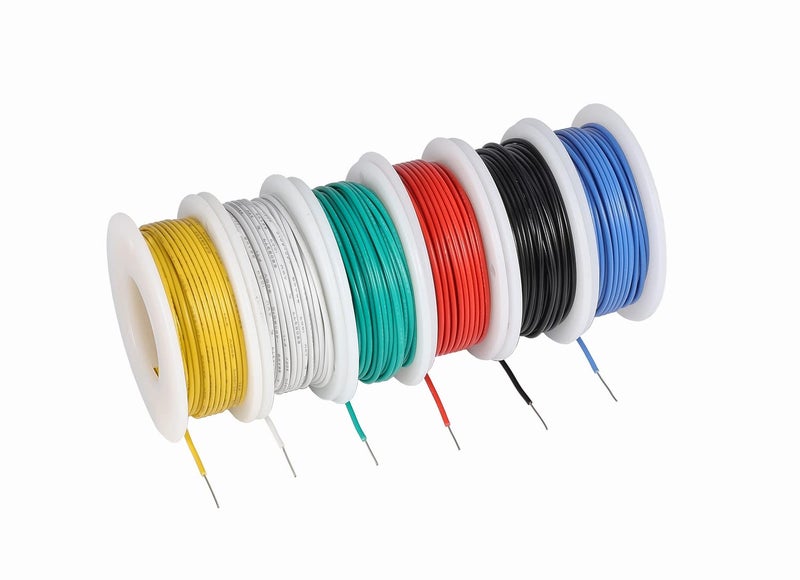TUOFENG 26 awg Wire Solid Core Hookup Wires-6 Different Colored Jumper Wire 33ft or 10m Each, 26 Gauge Tinned Copper Wire PVC (OD: 1.25mm) Hook up Wire Kit - Image 2