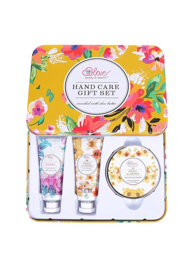 Generic Hand Cream Gift Set - Lotion Sets for Women Gift, Hand Care Set with Shea Butter, Travel Size Hand Lotion Set for Women,Includes 2 Hand Cream & Exfoliating Cream, Gift Box for Women  - Image 1