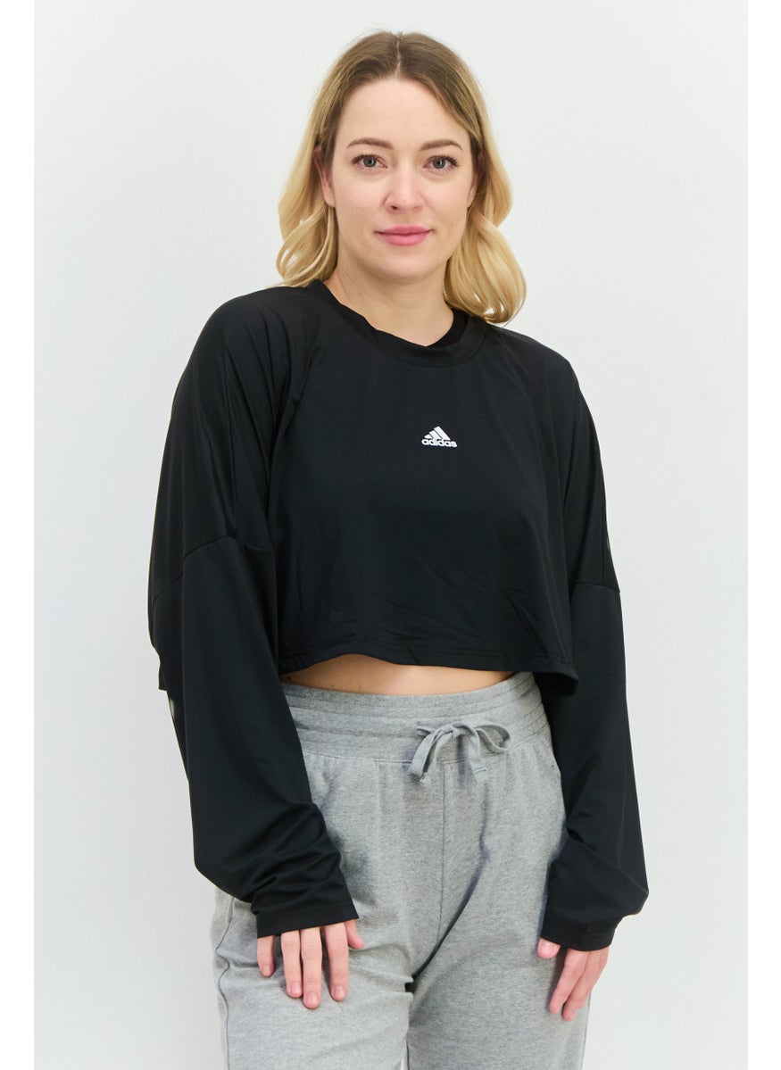 Adidas Women Sportswear Fit Training Sweatshirt, Black  - Image 1