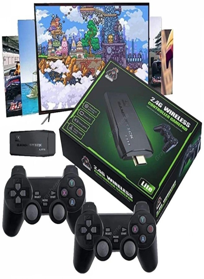 Playtastic Game Stick Lite Video Gaming Console 2.4G 10000+ Games Wireless Controllers Gamepad 64GB Preloaded 9 Emulators CPS,GB,GBA,GBC,MD,SFC,FC,N64,PS1,PSP Dual Retro Game Console Plug&Play - Image 1