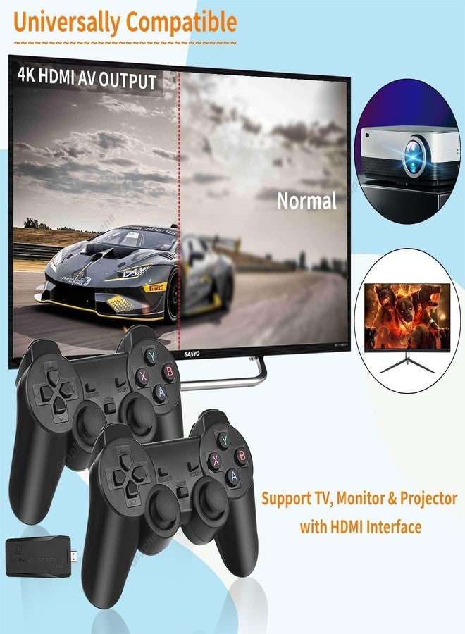 Playtastic Game Stick Lite Video Gaming Console 2.4G 10000+ Games Wireless Controllers Gamepad 64GB Preloaded 9 Emulators CPS,GB,GBA,GBC,MD,SFC,FC,N64,PS1,PSP Dual Retro Game Console Plug&Play - Image 2