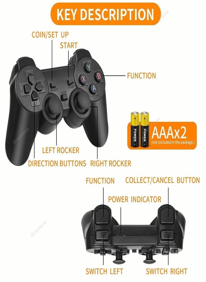Playtastic Game Stick Lite Video Gaming Console 2.4G 10000+ Games Wireless Controllers Gamepad 64GB Preloaded 9 Emulators CPS,GB,GBA,GBC,MD,SFC,FC,N64,PS1,PSP Dual Retro Game Console Plug&Play - Image 3