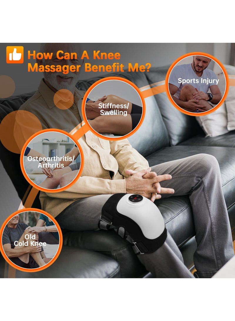 SYOSI Knee Massager, Cordless Knee Massager with Vibration and Infrared Heating Function - Red Light Electric Knee Massager, 3 Adjustable Vibrations, Air Pressure and Heating Modes, 5 Levels of Timing - Image 5