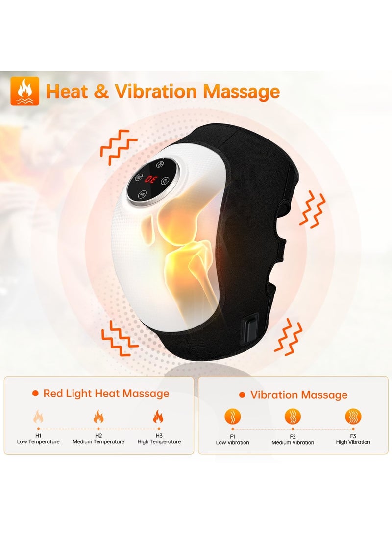 SYOSI Knee Massager, Cordless Knee Massager with Vibration and Infrared Heating Function - Red Light Electric Knee Massager, 3 Adjustable Vibrations, Air Pressure and Heating Modes, 5 Levels of Timing - Image 2