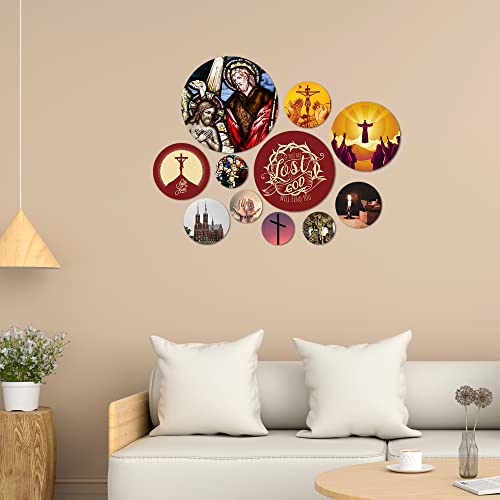 Artvibes Designer MDF Wooden Wall Hanging Decoration Item for Home | Office | Gift | Wall Decor Hanging Items | Wall Art | Living Room | Bedroom (WPS_108N), Pack of 11 Pieces - Image 3