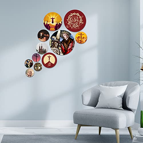 Artvibes Designer MDF Wooden Wall Hanging Decoration Item for Home | Office | Gift | Wall Decor Hanging Items | Wall Art | Living Room | Bedroom (WPS_108N), Pack of 11 Pieces - Image 4