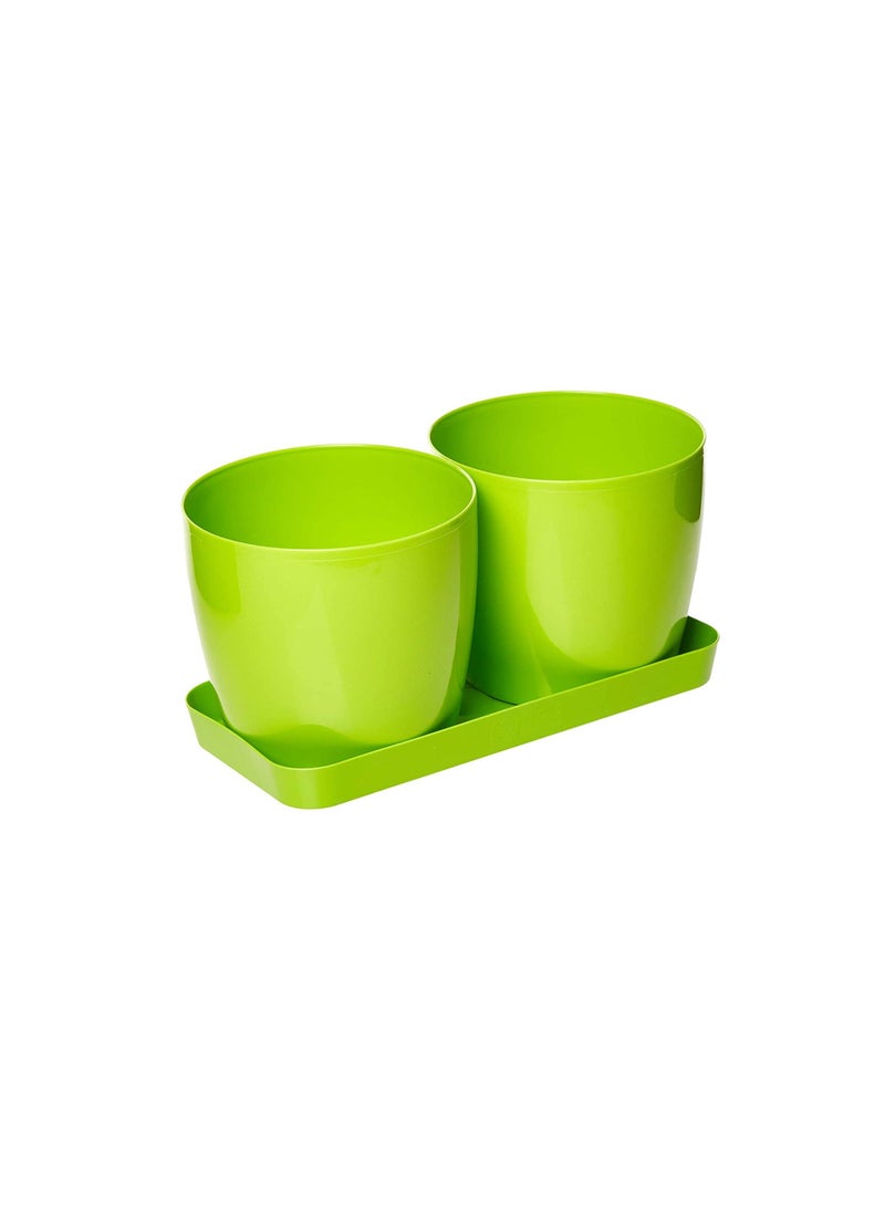 أيدل وعاء معيشة دائري مزدوج من آيديل للنباتات - ليموني - Image 2