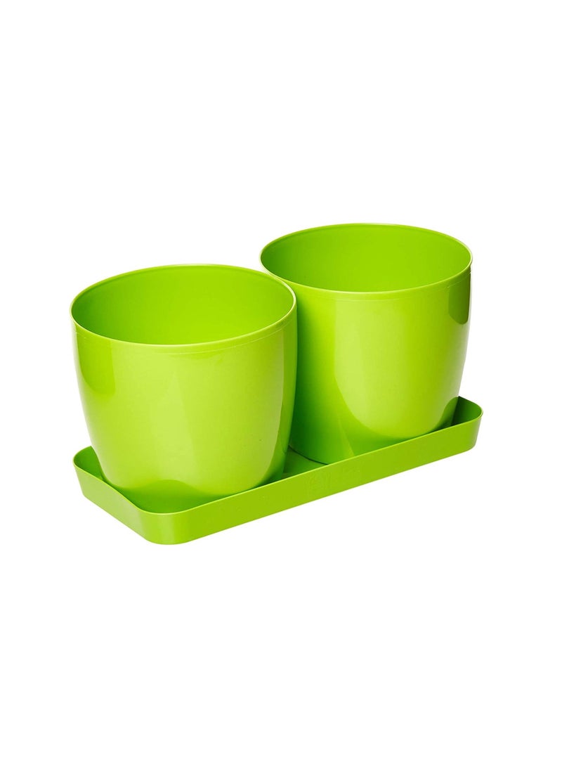 أيدل وعاء معيشة دائري مزدوج من آيديل للنباتات - ليموني - Image 1