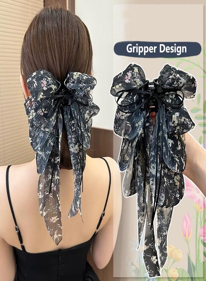 Melodio New Forest-Inspired Rose Ponytail Clip - French Romantic Floral Hair Accessory with Flowing Ribbon, Elegant Back Bun Hair Clip for Women, High-End Hair Decor (Type B) - Image 2