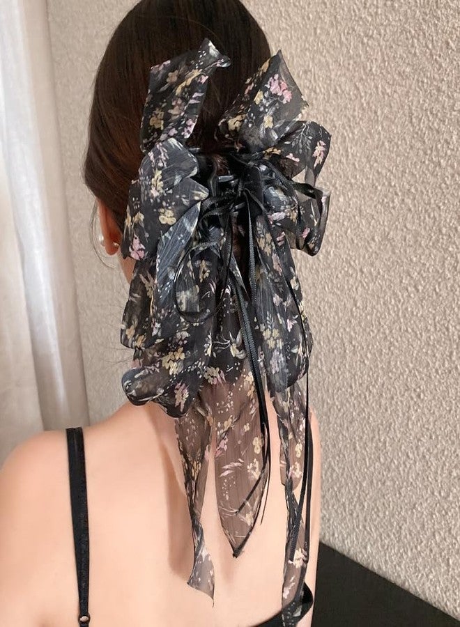 Melodio New Forest-Inspired Rose Ponytail Clip - French Romantic Floral Hair Accessory with Flowing Ribbon, Elegant Back Bun Hair Clip for Women, High-End Hair Decor (Type B) - Image 4