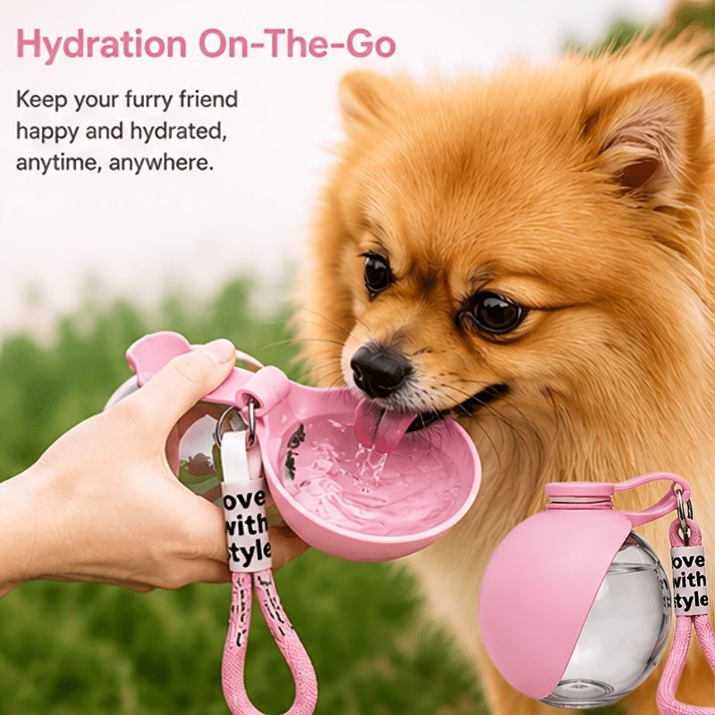 9.47 Oz Foldable Pet Travel Water Bottle Spill Proof Portable Feeder For Cats And Dogs Outdoor With Lanyard - Image 1