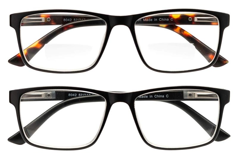 Yogo Vision Bifocal Reading Glasses for Men and Women, Rectangle MultiFocal Readers with Spring Hinges, Retro Black/Havana 1.5 - Image 3