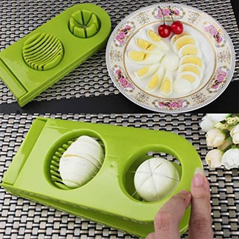 Avenn Avenn Easy to Use 2 in 1 Egg Cutter Boiled Eggs Cutter Multi Purpose Egg Slicer Stainless Steel Cutting Wires Egg Cutter for Hard Boiled Eggs Egg Slicer Cutter Multicolor - Image 3