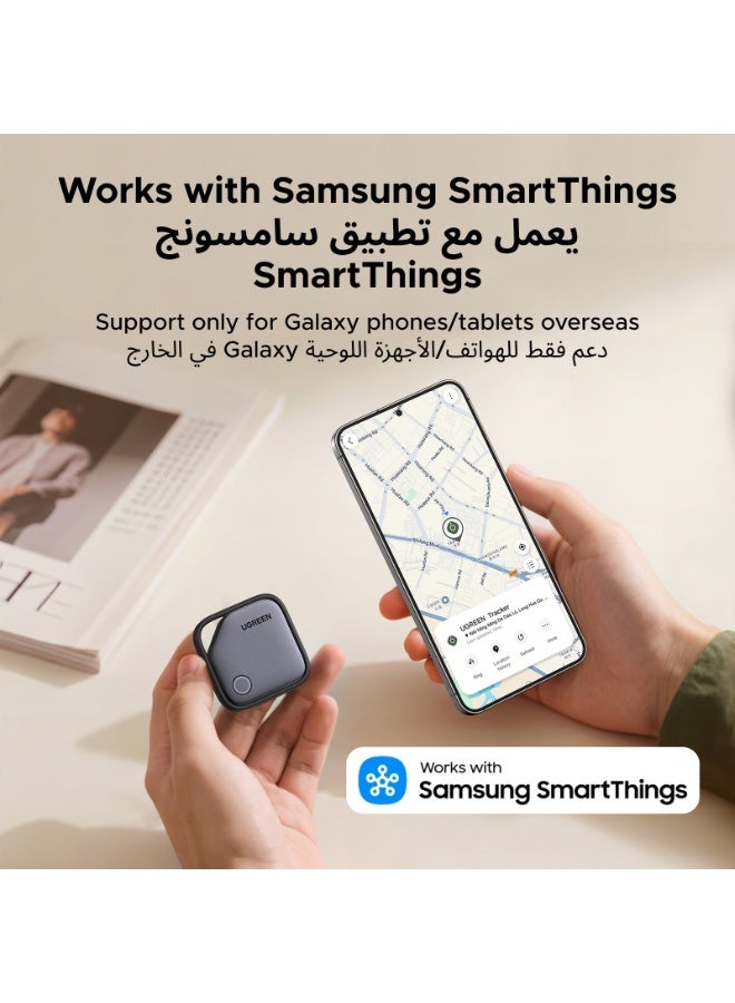 يو جرين يوجرين FineTrack S، قطعتان من علامات التتبع بتقنية البلوتوث تعمل مع تطبيق Samsung SmartThings (سامسونج فقط)، الباحث عن العناصر جهاز تتبع ذكي للمفاتيح والأمتعة وجواز السفر والسيارة التتبع GPS - Image 2
