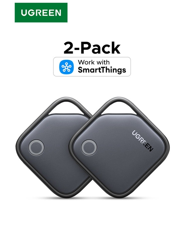 يو جرين يوجرين FineTrack S، قطعتان من علامات التتبع بتقنية البلوتوث تعمل مع تطبيق Samsung SmartThings (سامسونج فقط)، الباحث عن العناصر جهاز تتبع ذكي للمفاتيح والأمتعة وجواز السفر والسيارة التتبع GPS - Image 1