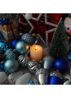 CEWOR 108Pcs Christmas Ball Ornaments Set Shatterproof Plastic Ball Blue Color Present For Xmas Trees, Home Party, Festival And Wedding Party  - Image 4