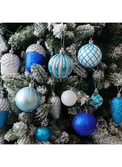 CEWOR 108Pcs Christmas Ball Ornaments Set Shatterproof Plastic Ball Blue Color Present For Xmas Trees, Home Party, Festival And Wedding Party  - Image 5