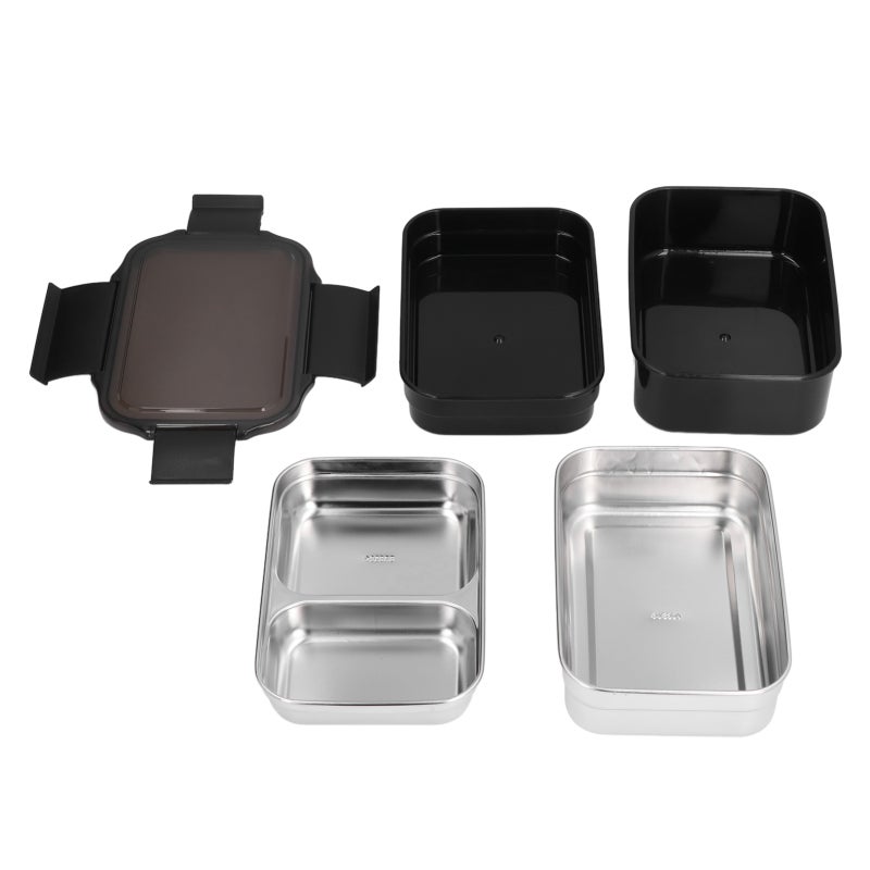 Stainless Steel Lunch Box 304 Food Grade Double Layer - Leak Proof Insulated Container for Office School Travel - Image 5
