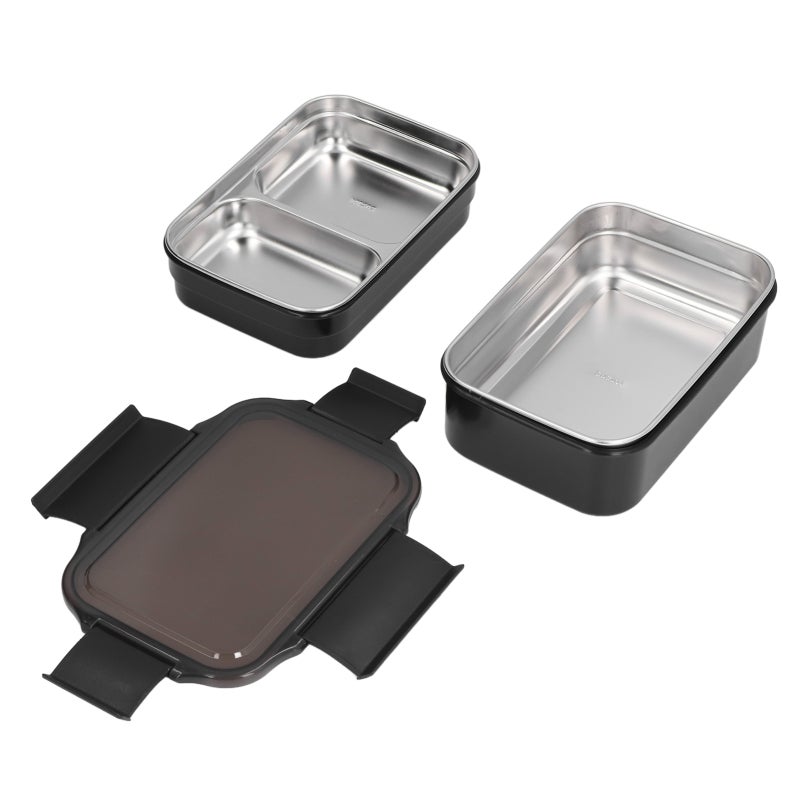 Stainless Steel Lunch Box 304 Food Grade Double Layer - Leak Proof Insulated Container for Office School Travel - Image 1