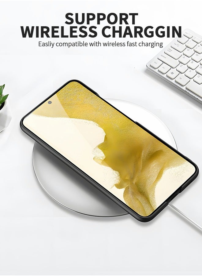 For Samsung Galaxy S23 Plus Case 6.6'', S23 Plus Slim Stand Cover with Screen Protector, Galaxy S23+ Shell Supports Wireless Charging [Adjustable Stand, Anti-Drop, Anti-Fingerprint] - Black