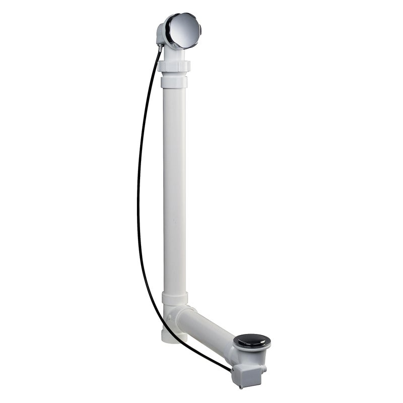 Keeney 645PVC Cable Driven PVC Bathtub Drain Kit for Standard Size Tubs Polished Chrome 15 Inch