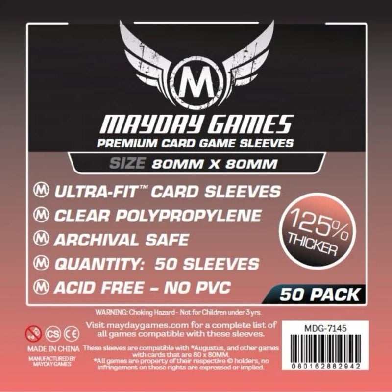 Medium Square Sleeves (80x80mm) - 50 Premium