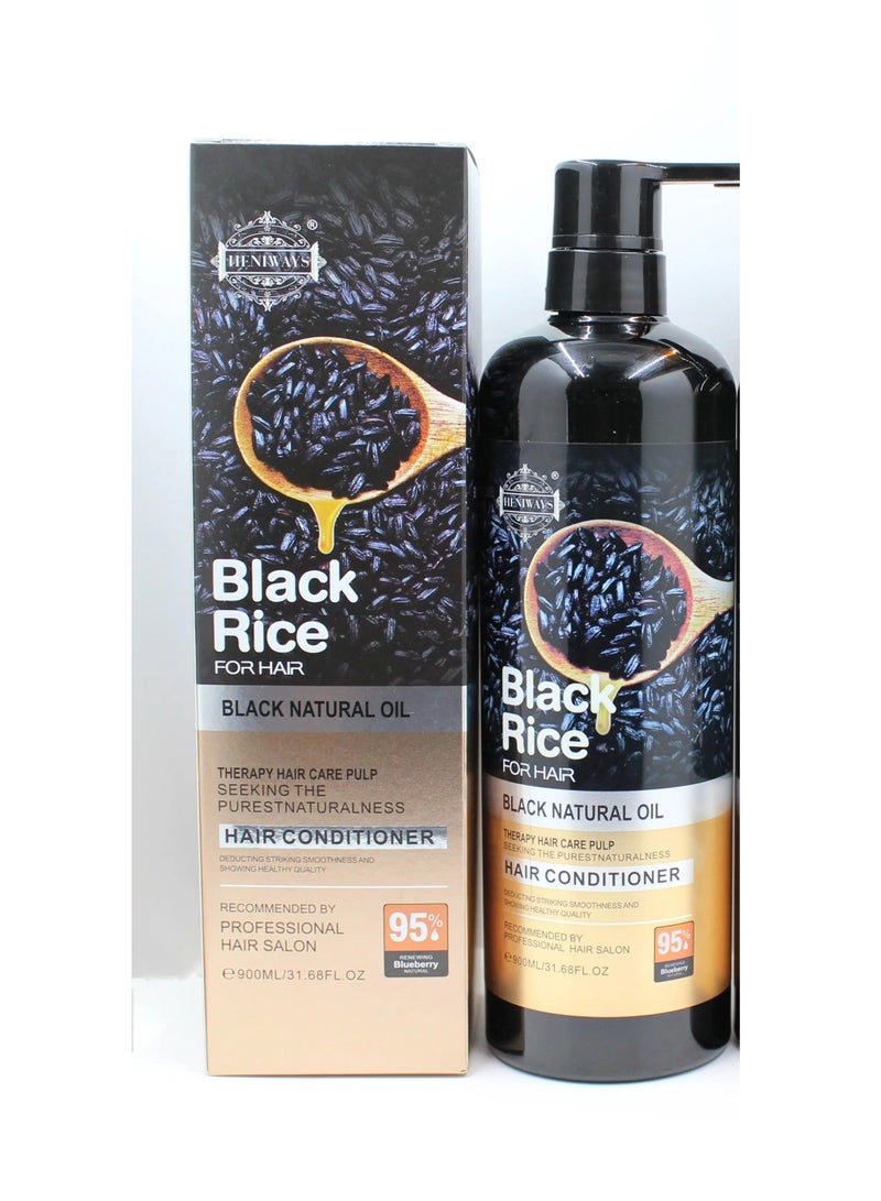 HENIWAYS Black Rice For Hair Black Natural Oil Hair Conditioner 900 ML