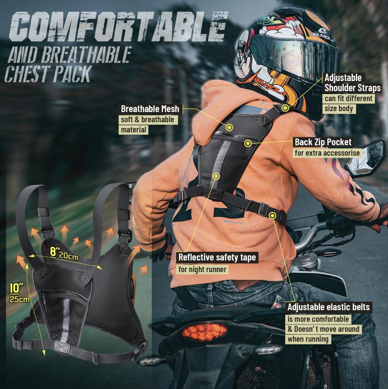 RXW Outdoor Sport Chest Rig for Men Women, Running Vest Bag with Pack Holster, Chest Pack Built in Phone Holder for Cycling, Camping,Travel, Hiking, Workouts, EDCï¼ˆBrownï¼‰ - Image 5