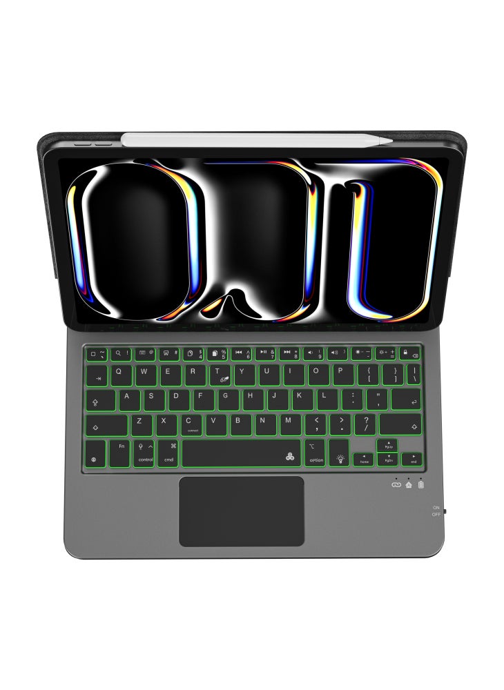 WIWU MK-003 For iPad Pro 11 (2024) Bluetooth-compatible Keyboard Case PU Protective Cover Backlit Magic Keyboard - Image 4