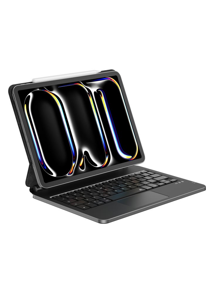 WIWU MK-003 For iPad Pro 11 (2024) Bluetooth-compatible Keyboard Case PU Protective Cover Backlit Magic Keyboard - Image 1