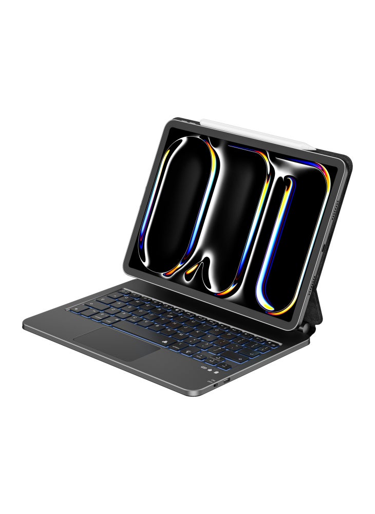 WIWU MK-003 For iPad Pro 11 (2024) Bluetooth-compatible Keyboard Case PU Protective Cover Backlit Magic Keyboard - Image 5