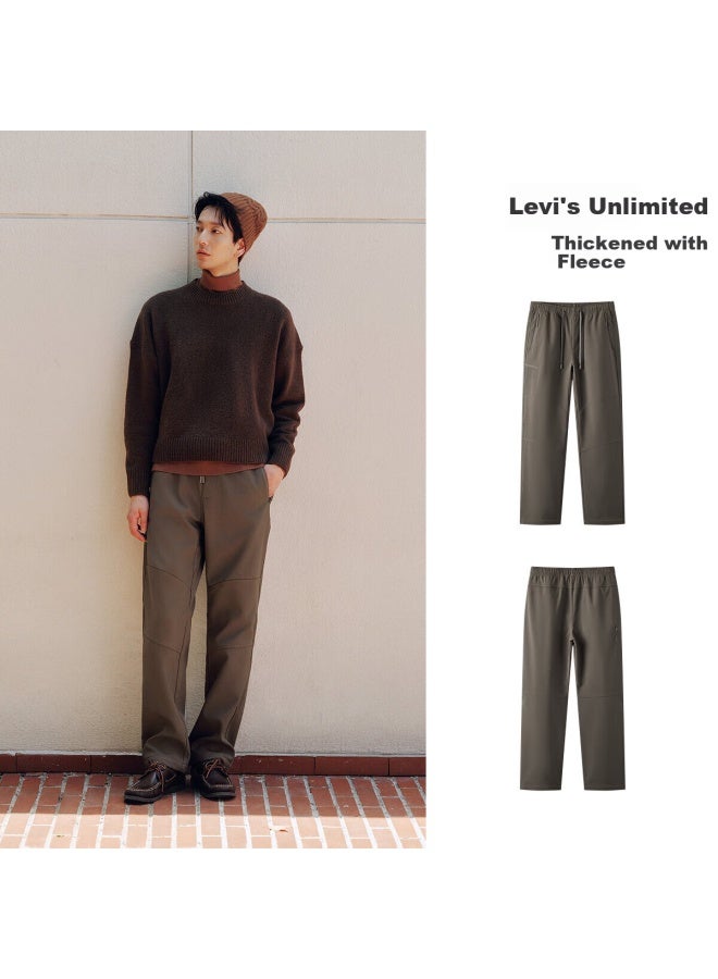 Semir Casual Pants For Men, Fleece-lined Triple-protection Outdoor Trousers, Winter  Straight-leg Pants With Elastic Waist, Versatile Style 109725127102 - Image 4